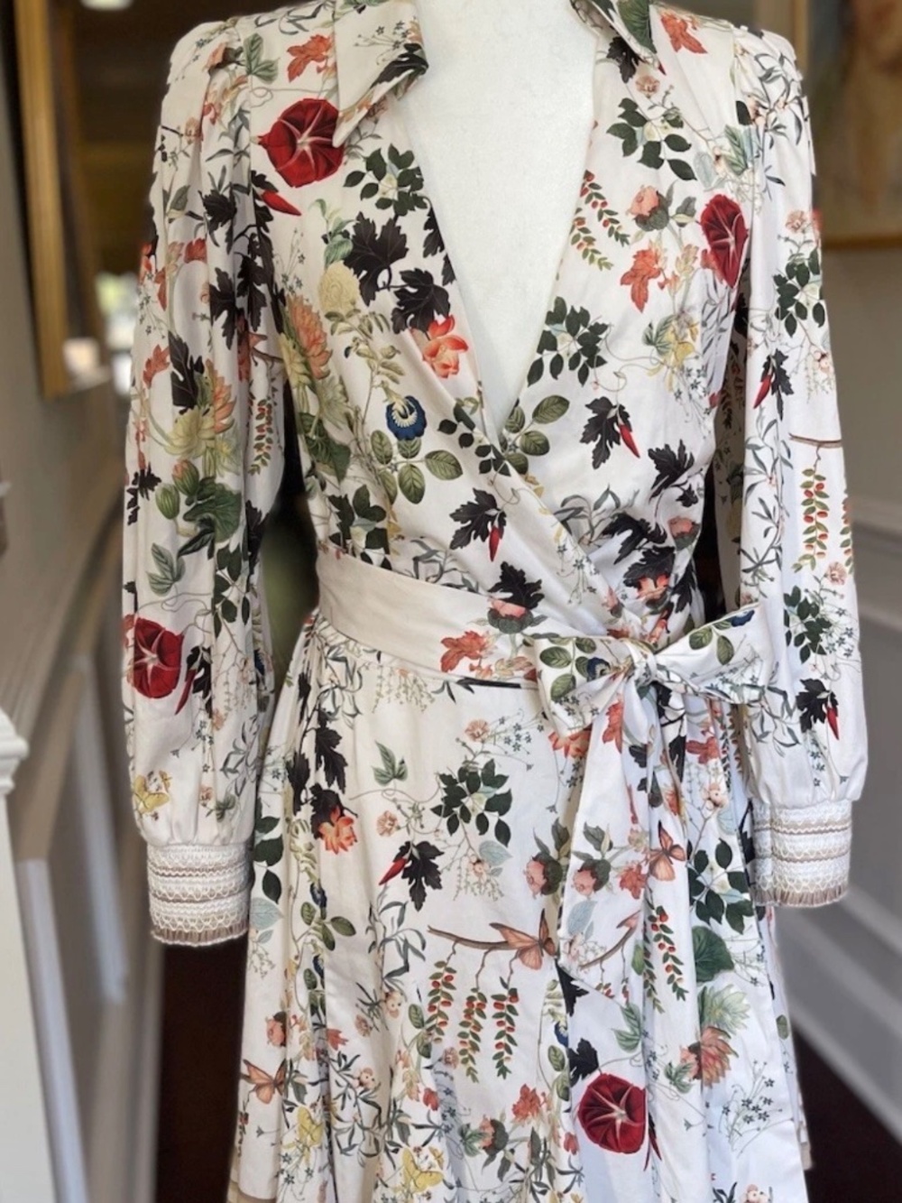 Alice + Olivia Alisa Vanilla Kiss Faux Wrap Shirt Mini Dress NWT Sz 8 - Picture 6 of 16